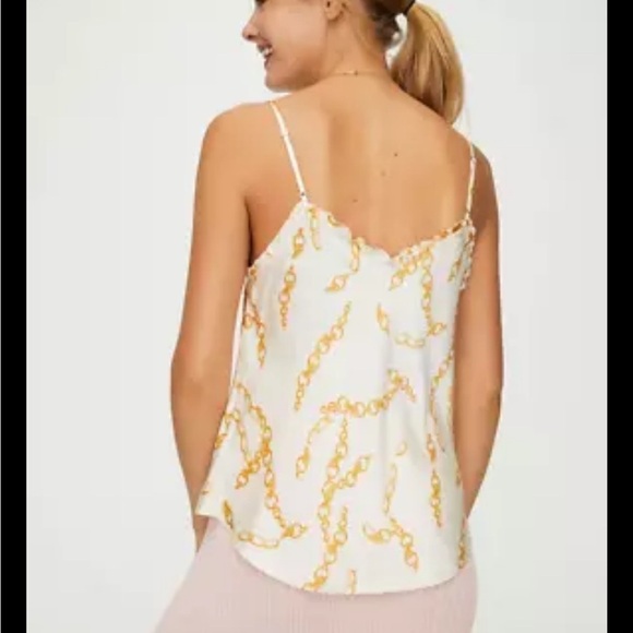 Wilfred Giselle Chain Print Ruffle Cami Large Camisole Cairo Gold - Picture 5 of 9